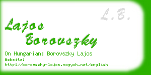 lajos borovszky business card
